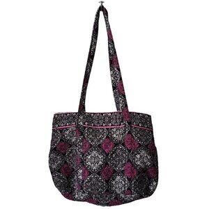 𝅺boutique Black Pink Floral Diaper Shoulder Bag Handbag Tote Satchel